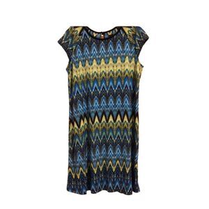Ronni Nicole Women’s Size 12 Round Neckline Cap Sleeve Printed Summer Dress